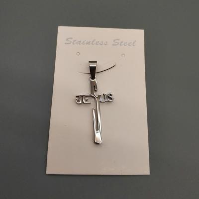 Stainless steel cross Jesus pendant necklace