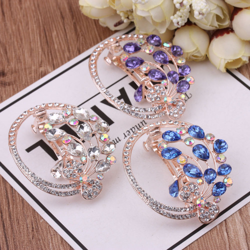 Bow Hairpin Rhinestone Hollow Clip Spring Clip Hair Accessories Hair Clip Korean Top Clip 10 Yuan Jewelry Boutique 