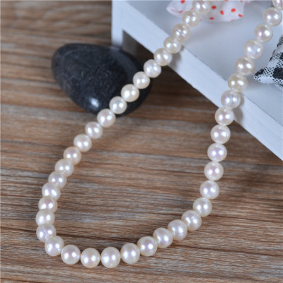 Pearl breeding base wholesale supply of 8mmaaa-class round breeding Pearl necklaces. Retail gifts