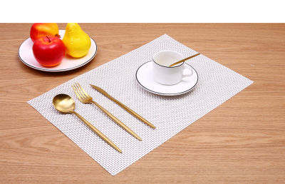 Dining Table Cushion White Placemat PVC Waterproof Western-Style Placemat Heat Proof Mat Simple Placemat Oil-Proof Bowl Placemat Scald Preventing Met