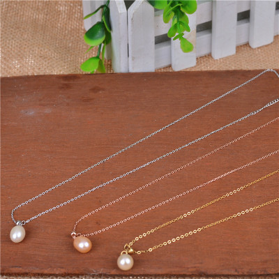 Wholesale new Korean star culture pearl can adjust 925 silver necklace xia qiu hot style lu tong