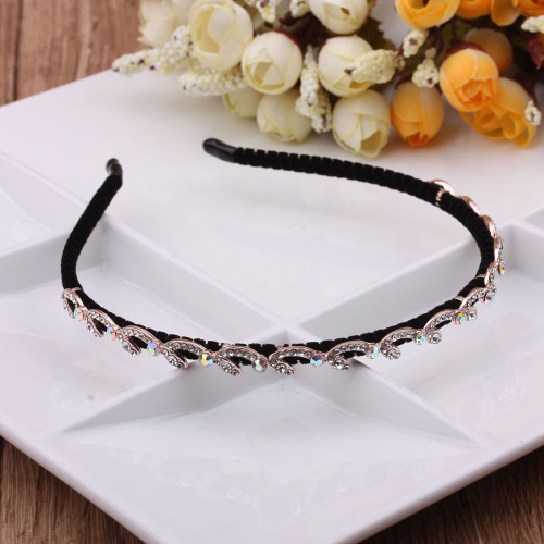 Hair Accessories Korean Cute Rhinestone Fine Edge Fabric Headband Bangs Hair Clip Adult Non-Slip Headband Hair Band Head Accessories Female