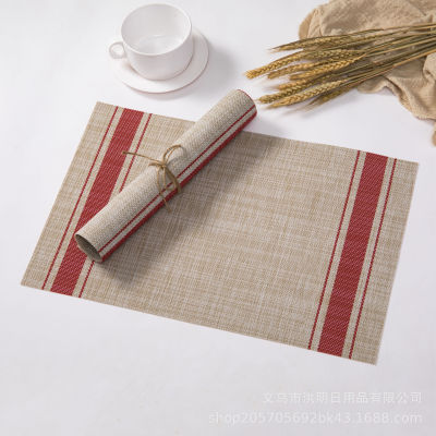 Japanese-Style Placemat Dining Table Cushion PVC Western-Style Heat Proof Mat Rectangular Waterproof Tableware Mat Coaster Coasters Placemat Table Cloth