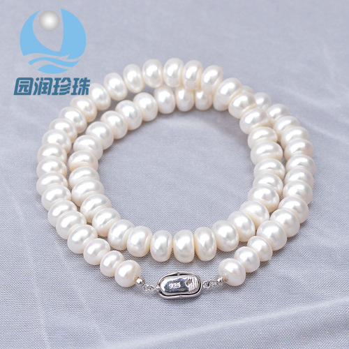 9-10mm Four-Sided Garden Aaa Cultured Pearl Necklace Wholesale Strong Light Pearl Necklace to Give Mom