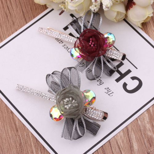 Hair Clip Bangs Adult Top Clip Bow Hair Accessories Headdress Hairpin Barrettes Side Clip 10 Yuan Ornament Wholesale 