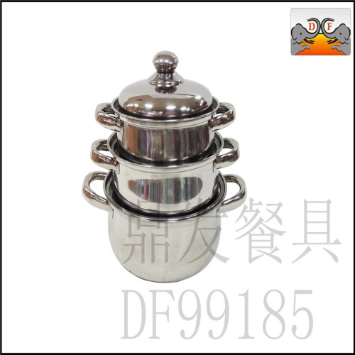 df99185 dingfa stainless steel tableware multi-purpose curved pot set soup pot stew pot