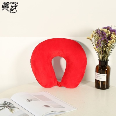 Aviation pillow new fashion monochrome foam u-pillow outdoor tourism portable headrest wholesale
