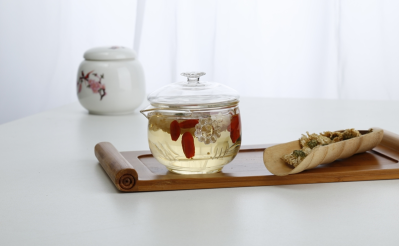 B02 heat-resistant high-pengsi transparent glass water filter flower tea cup
