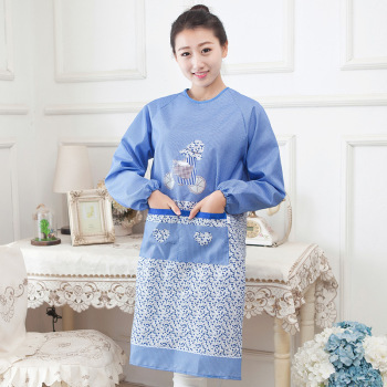 Waterproof and oil-proof kitchen of adult overcoat prevents besmirch long sleeve apron kitchen to prevent dirt