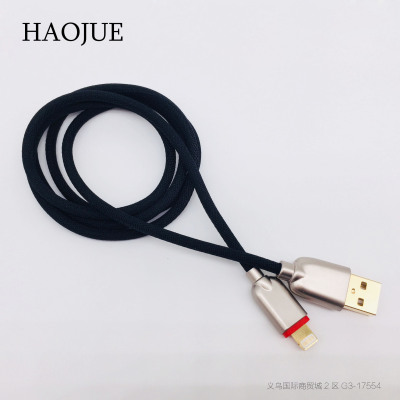 2.4A data line zinc-alloy metal shuttle-less knitting line android apple huawei with eu certified CE RoHS