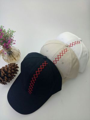 Chinese knot embroidery red striped cap with a baseball cap summer \"women 's cap lovers men' s cap sunshade hats
