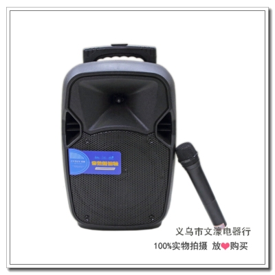 Portable bluetooth double bass mobile pull rod battery promotion speaker