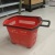 Supermarket plastic shopping rolling basket great design with four wheels 