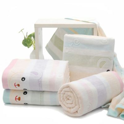 95*100 Children's Quilts Cotton Striped Plaid Bath Towel Big Towel Baby Air Conditioning Towel Blanket