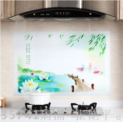 Self-Adhesive High Temperature Resistance Stickers Home Stove Tile and Wall Sticker Kitchen Waterproof Wallpaper Anti-Oil Paper Oilproof Wall Sticker
