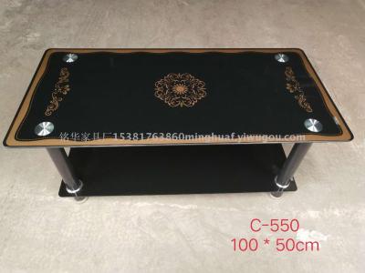 Ming hua furniture 2018 new design glass fashion simple coffee table desk
