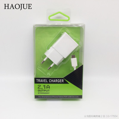 Mobile phone charging head quick charge flash plug with 1 USB 2.1A current charging CE and RoHS