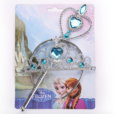 Children's headband hair band snow and ice fringe crown jewel princess crown staff magic wand