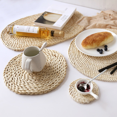 japanese-style natural corn husk straw placemat thickened heat insulation tea mat table mat heat-resistant casserole tray mat