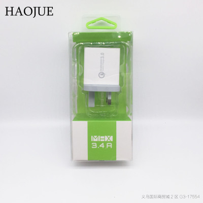 Three USB port charger head original home charger with 2.4a current with CE and RoHS certification