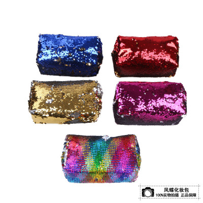 Magic color-changing sequins with hands to match the fashion makeup bag
