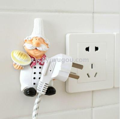 The cook's power line socket receives the hook hook with the strong plug of the hanger