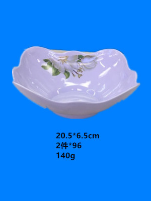 8 inch petal base bowl inside the decal bowl miamine tableware inventory a large quantity of stock spot large goods in yiwu