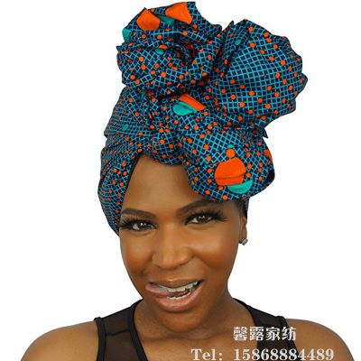 Foreign trade polyester African headscarf batik cloth headscarf American headscarf cross-border e-commerce wholesale