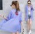 Long candy colored beach suit in sun protection suit women's super book embroidered baseball suit collar air condition