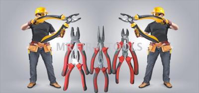 The manufacturer produces steel wire pliers sharp mouth pliers old tiger pliers oblique mouth pliers hardware tools