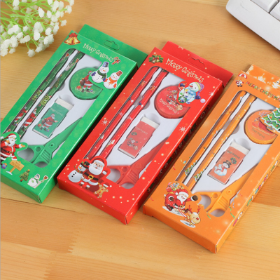 Christmas stationery set student gift pencil eraser set Korean stationery set