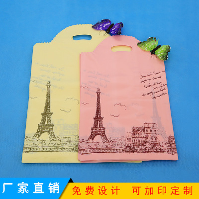 Lacy handbag plastic gift bags thickening Paris tower packaging bags 50 sizes wholesale