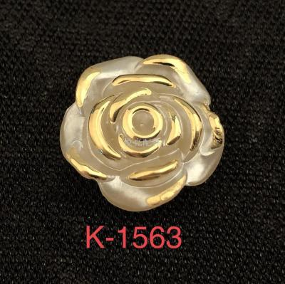 DIY accessories yueliang metal accessories accessories ABS gold-plated edge flower shaped exotic flowers  pearls