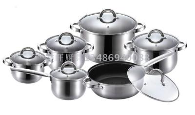 Stainless steel 12 - piece set pan popular European and American wide range of use