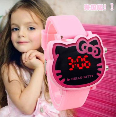 Children's watch girl kt cat waterproof student version of LED electronic watch
