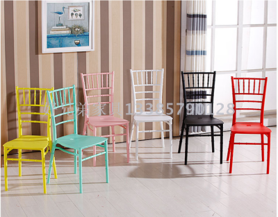 Factory Wholesale Plastic Chair Bamboo Chair Dining Chair Outdoor Wedding Banquet Hotel Negotiation Dining Table and Chair Pp Chair