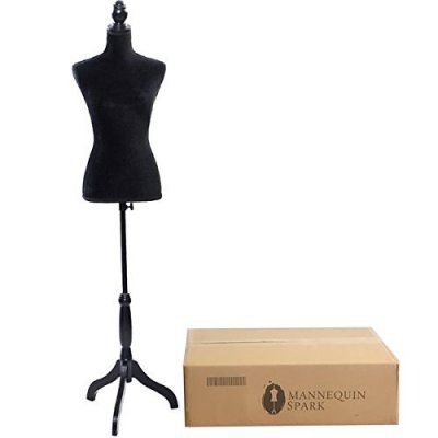 Female Dress Form Pinnable Mannequin Body Torso with Wooden Tripod Base Stand