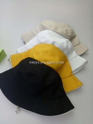 New style sweater zipper side fisherman's hat leisure 100-build basin hat shades sunhats