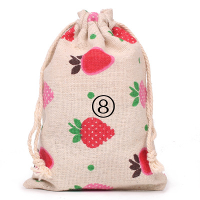 Cotton and Linen Drawstring Bundle Storage Travel Organizing Folders Animal Printing Small Items Student Coin Purse