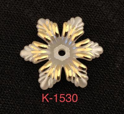 DIY accessories accessories yueliang metal accessories ABS gold-plated edge floral pearl imitation abnormity K1530