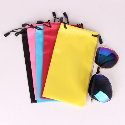 Customized Glasses Cloth Pouch Drawstring Bag Drawstring Waterproof Sunglasses Color PU Leather Glasses Cloth Bag Wholesale