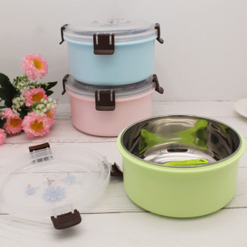 Environment-friendly stainless steel lunchbox baking bowl student lunchbox children's stainless steel lunchbox lunchbox