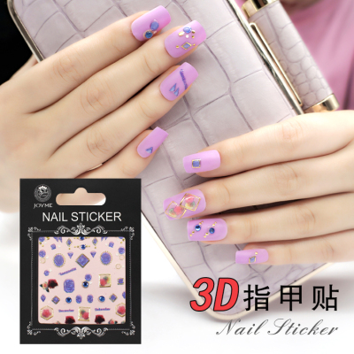 Laser Nail Stickers 3 Dstereo Rhinestone Flower with Nail Sticker over Nail Polish Stickers Flowers