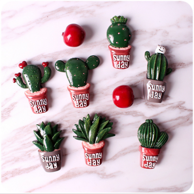 Plant refrigerator stick cartoon cactus magnetic paste decorative message stick magnetic tape stick refrigerator stick