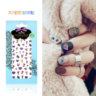 Xiaomeitang 2D Colorful Nail Sticker New Flat Nail Stickers Cartoon Pattern Zootopia