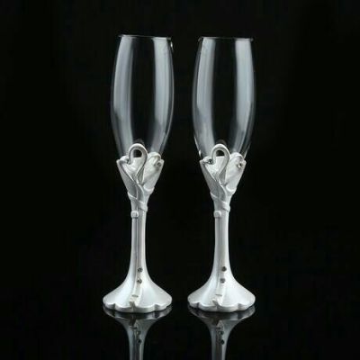 European New Style Korean Creative Wedding Wine Glass Goblet Doppel Herz Rhinestone Wedding Wine Glass