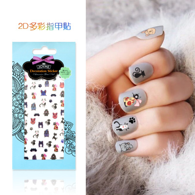 Xiaomeitang Cartoon Nail Stickers New Arrival Multiple Cute Cats Nail Stickers New Arrival