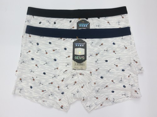 men underwear modal cotton bamboo fiber casual soft and comfortable flat pants floral printing on white background refreshing summer version