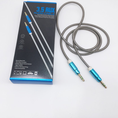 New type with metal pipe protection gold-plated aluminum alloy head tuhao gold 3.5mm audio line on the public