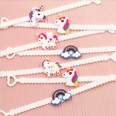 PVC soft rubber unicorn bracelet children's bracelet environmental protection silicone rainbow bracelet